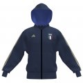FELPA CON ZIP ESSENTIAL TRICOLORE IN COTONE NAVY