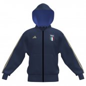 FELPA CON ZIP ESSENTIAL TRICOLORE IN COTONE NAVY